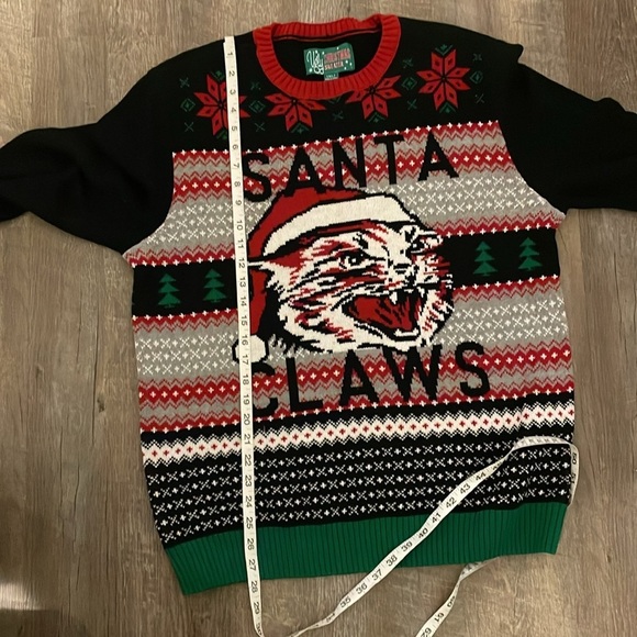Ugly Christmas Sweater Santa Claws Angry Kitty Knit Sweater size XL - Picture 11 of 12